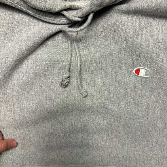Champion Brand Reverse Weave Gray Essential Hoodie Sweater - Picture 4 of 7